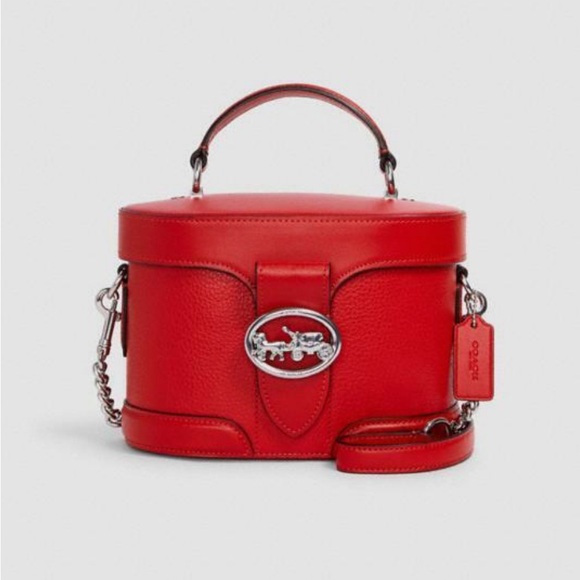 Coach Handbags - COACH Red Georgie Gem Crossbody Red Pebble Leather Shoulder Purse Handbag